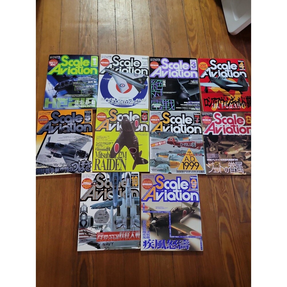 Scale Aviation Vol 1-10 Lot Complete Magazine Japanese Japan Model Aircraft 99?